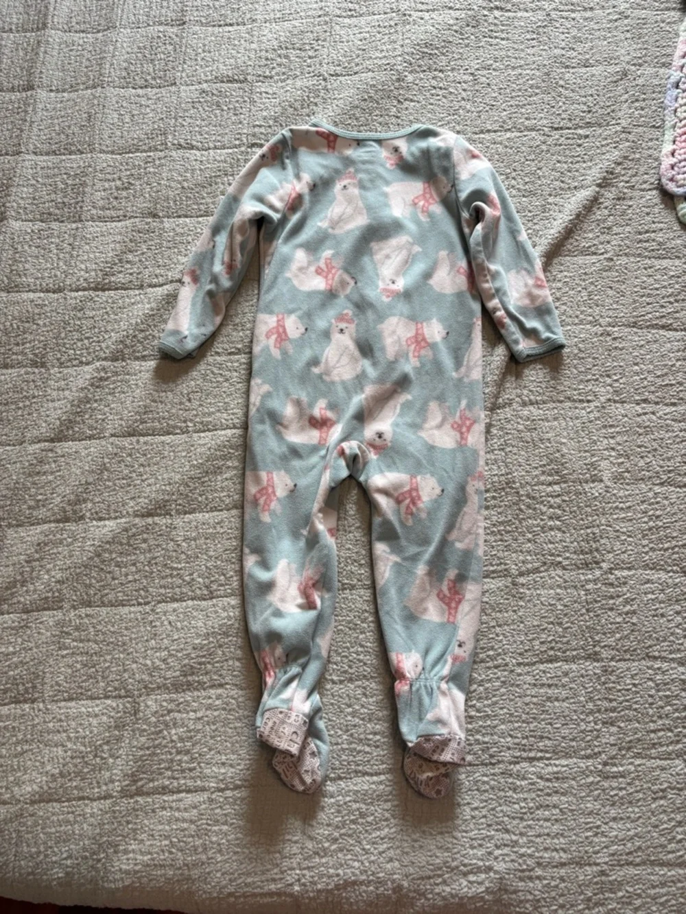 carter’s polar bear print fleece footie for toddler